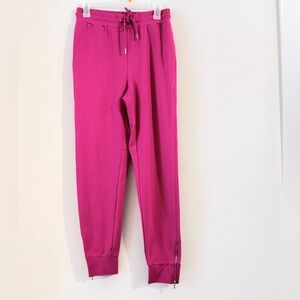 Bar III Magenta Track Jogger Pants Zippered Ankles Size S